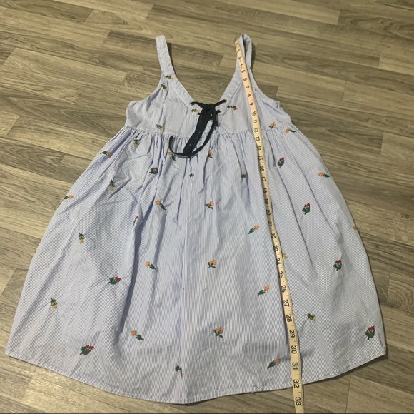 Zara Trafaluc  Collection Blue White Dress W/Floral Prints - Picture 4 of 10